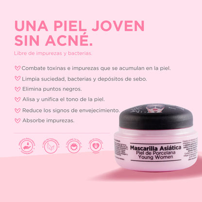 Mascarilla asiática piel de porcelana (pieles jóvenes) IDUNN